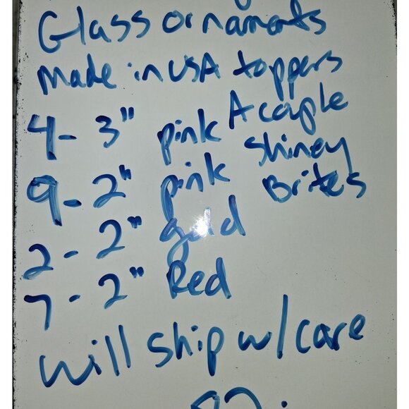 Vintage Glass Christmas Ornaments 22 Red Gold Shiny Baubles For Tree Decoration - Picture 7 of 7